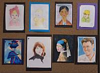 Paintings produced by group members for the MarchTheme of the Month - Portraits 🎨